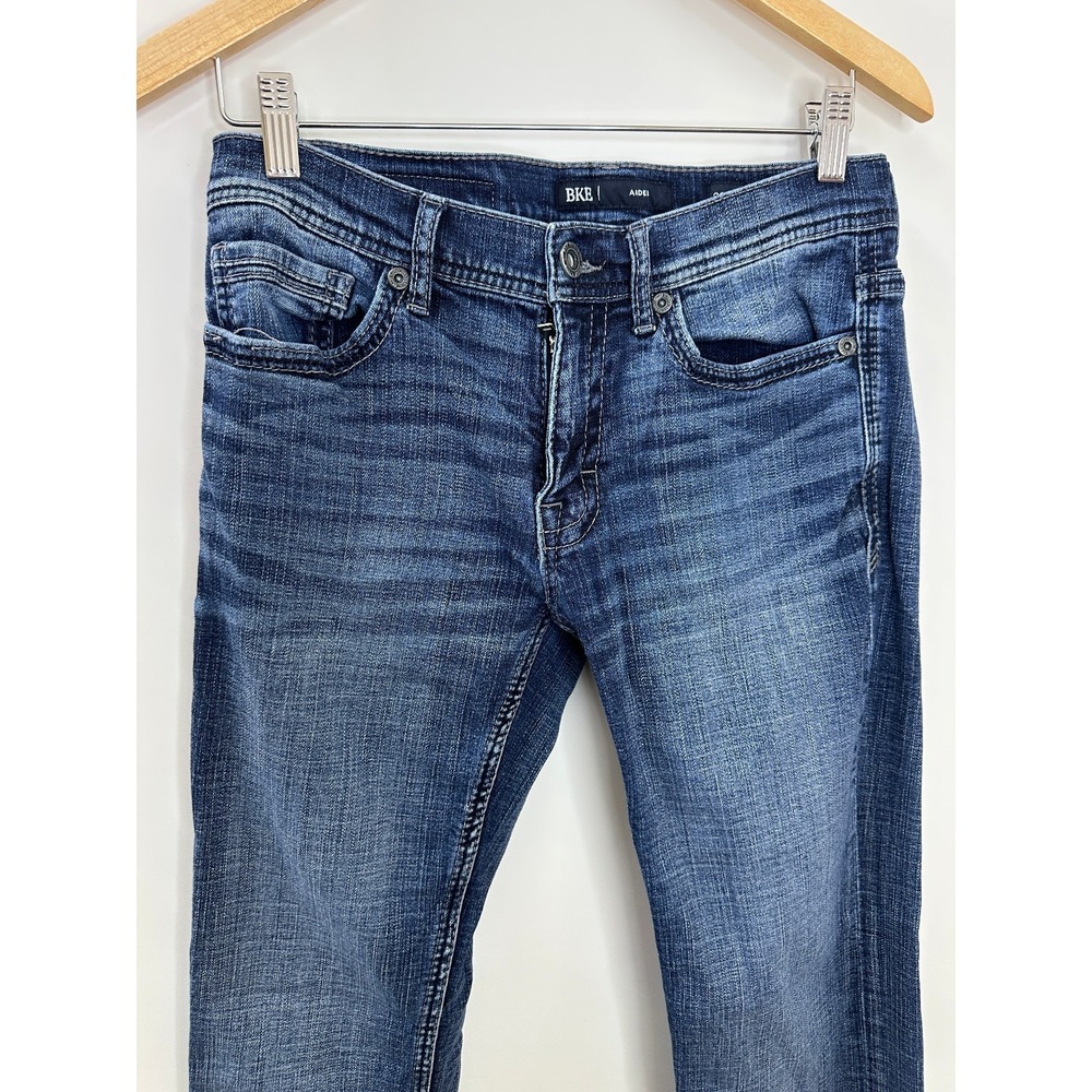 BKE Aiden Jeans Men's Size 30 x 32 Sandblasted 5 Pocket Blue Denim Cotton Blend - Picture 4 of 13